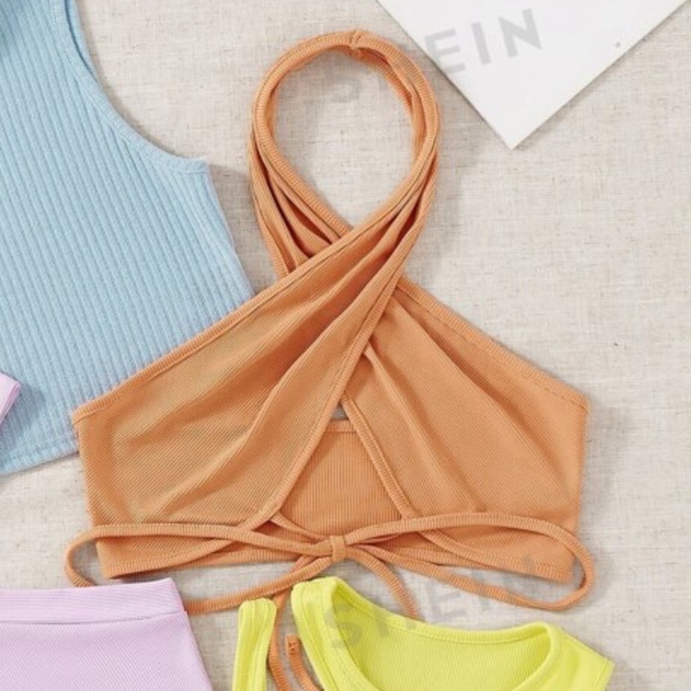 Orange Rib Knit Tank